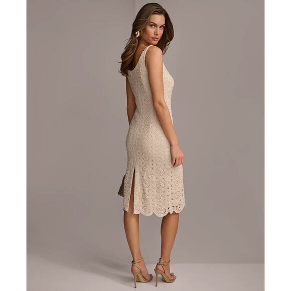 Donna Karan New York Boat Neck Lace Sleeveless Shift Dress Women's Size 16 - Picture 4 of 16